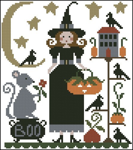 Halloween cross stitch - cross, pattern